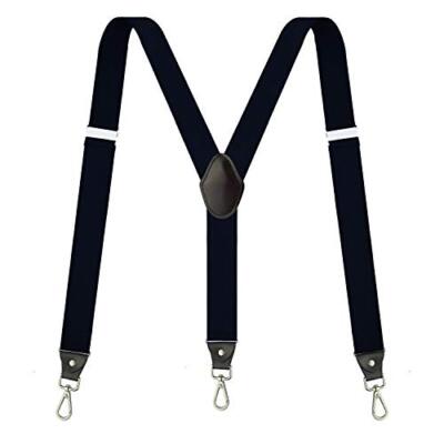 Suspenders for Men,  Adjustable Suspenders with Elastic Straps Y-Back Black