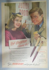 Eversharp Pens and Pencils Ad: Eversharp Junior Prom The $64 Question  1940's
