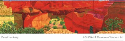 DAVID HOCKNEY A Closer Grand Canyon 18'' x 53.75'' Poster 2011 Pop Art Red, Multic
