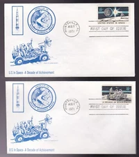 SPACE ACHIEVEMENTS #1434-35 US FIRST DAY COVER 1971, SCCS CACHET FDC
