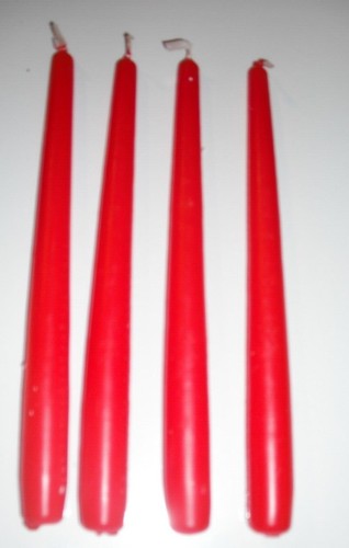 Kegelhafte Bistro Dinner Kerzen groß rot - 7 Stunden brennen tropflos 25 cm unparfümiert - Bild 5 von 5