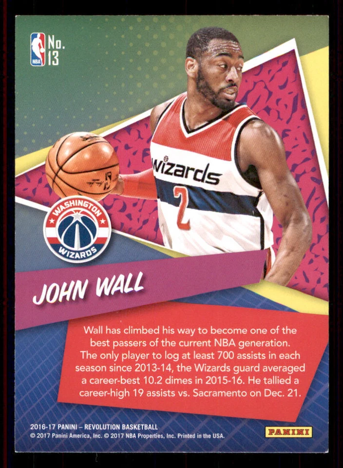 2016-17 Panini Revolution By the Numbers #13 John Wall - Image 2 of 2