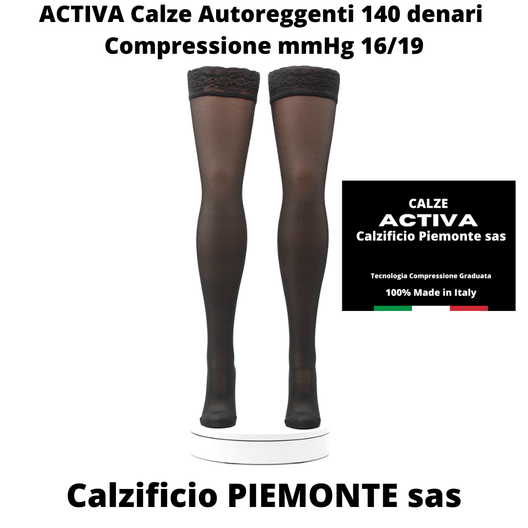 Calze Autoreggenti Donna 140 denari compressione graduata curativa mmHg  16/19