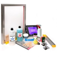 Screen Printing Kit DIY T-Shirt Starter Set Squeegee Mesh Frame Stencils Craft