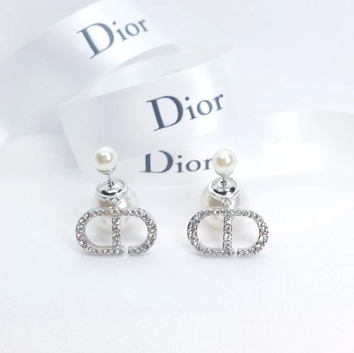 DIOR CRYSTAL CD EARRINGS - Box & Dust Pouch Included