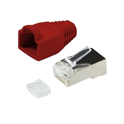 10 x CAT5e RJ45 Patchkabel Modular Crimp Stecker geschirmt rot CAT 5e Netzwerk