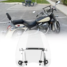 For Honda Shadow Sabre Aero 1100 750 Clear 18"x16" Windshield 7/8" 1" Handlebar