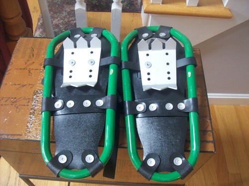 EMS Green 16" Snow Shoes with Metal Ice Grippers. - Picture 5 of 6