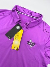 NWT Womens Sz L Purple Under Armour Heat Gear 1/4 Zip Golf Pullover Short Sleeve