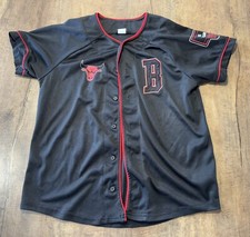 Chicago Bulls Chi NBA Button Up Jersey Top Boys 18-20 Basketball Red/Black