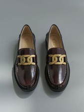 Tod's Women's Flat real Leather Round Toe Loafers Shoes Luxury old money black