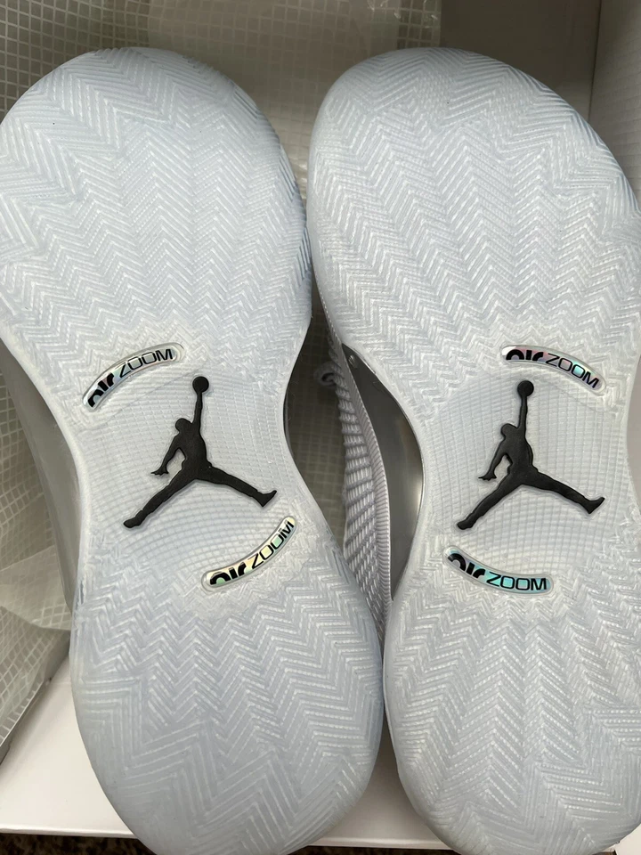 Размер 9,5 - Jordan 35 низкий белый металлик серебро 2021 прозрачная подошва полная коробка - Изображение 3 из 4