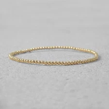 Gold Filled 2mm Round Beads Beaded Bracelet Layering Minimalist Women Bracelet
