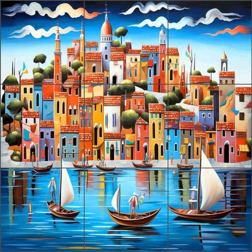 Mural de cerámica artística Village Tile Backsplash Ray Powers OB-RPA626a - Imagen 5 de 7