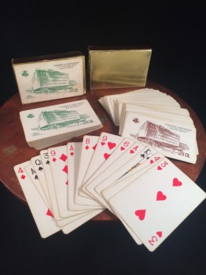 2 Vtg 50s National Travelers Life Co Ad Playing Cards Insurance NTL Bridge Deck