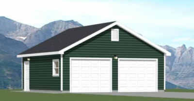 24x24 2-Car Garage -- 576 sqft -- 8ft Walls -- PDF Floor Plan -- Model 1I