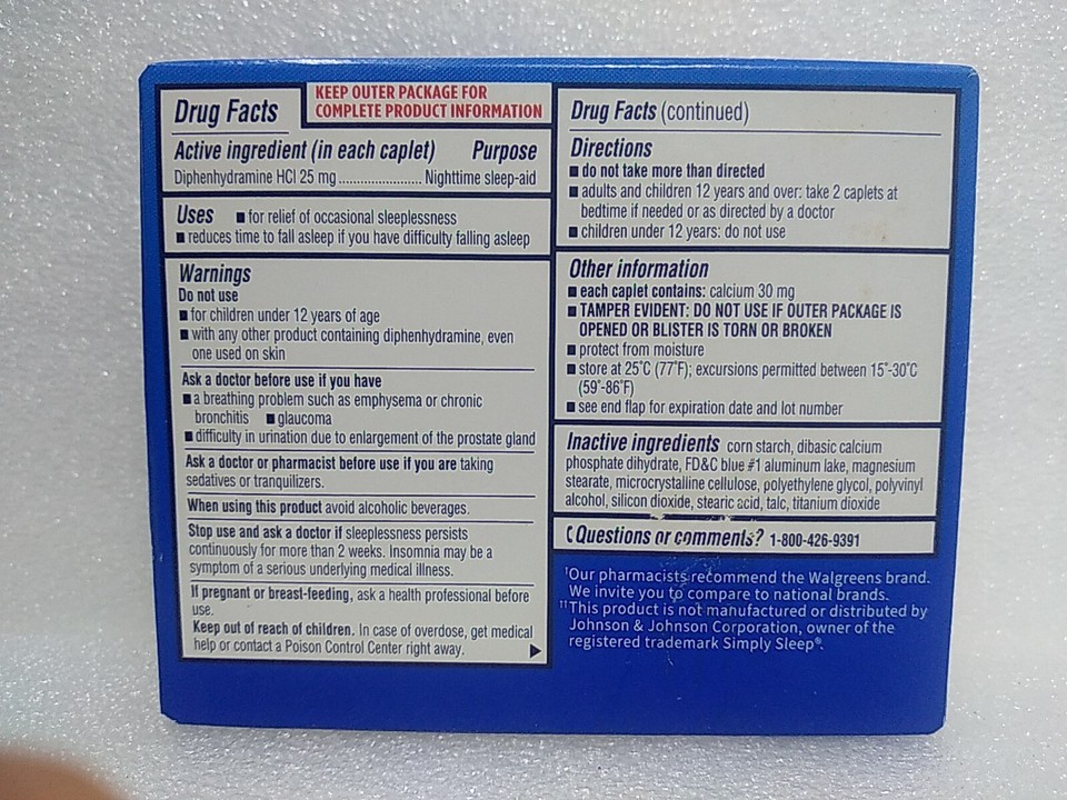 Walgreens Nighttime Sleep Aid 24 Mini Caplets Exp. 4/25 eBay