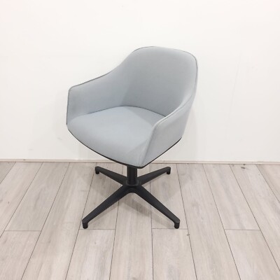 Vitra Softshell Lounge Chair, Grey Fabric, Black Four-Star Base