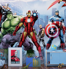 Marvel Photo Papier Peint 360x270cm Avengers Hulk Thor Murale Enfant Chambre