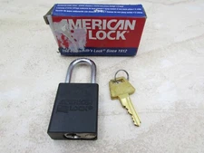 American Lock A1106 Black Keyed Aluminum Safety Padlock, A1106BLK, NOS
