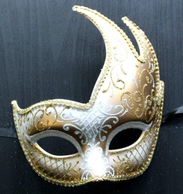 GOLD UND WINTER WEISS VENEZIANISCHER MASKENBALL KARNEVAL ABSCHLUSSBALL PARTY AUGENMASKE