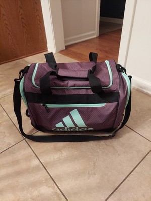 ADIDAS CLASSIC LARGE  DUFFLE BAG BLACK W/ PINK AND GREEN 