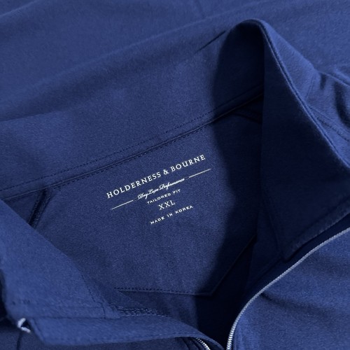 NEW Holderness & Bourne Men's 2XL Quarter Zip Navy Blue Golf Westland Pullover - Picture 4 of 7