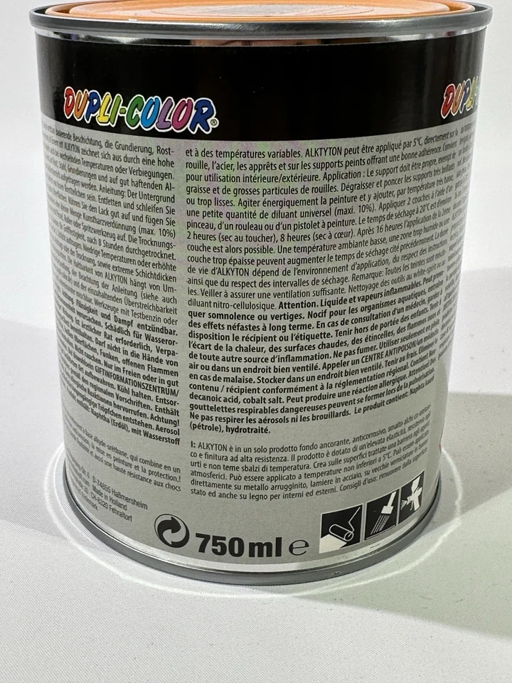 DUPLI COLOR Alkyton 406195RAL 2011 Deep Orange Glänzend Rostschutz 750ml - Bild 4 von 4