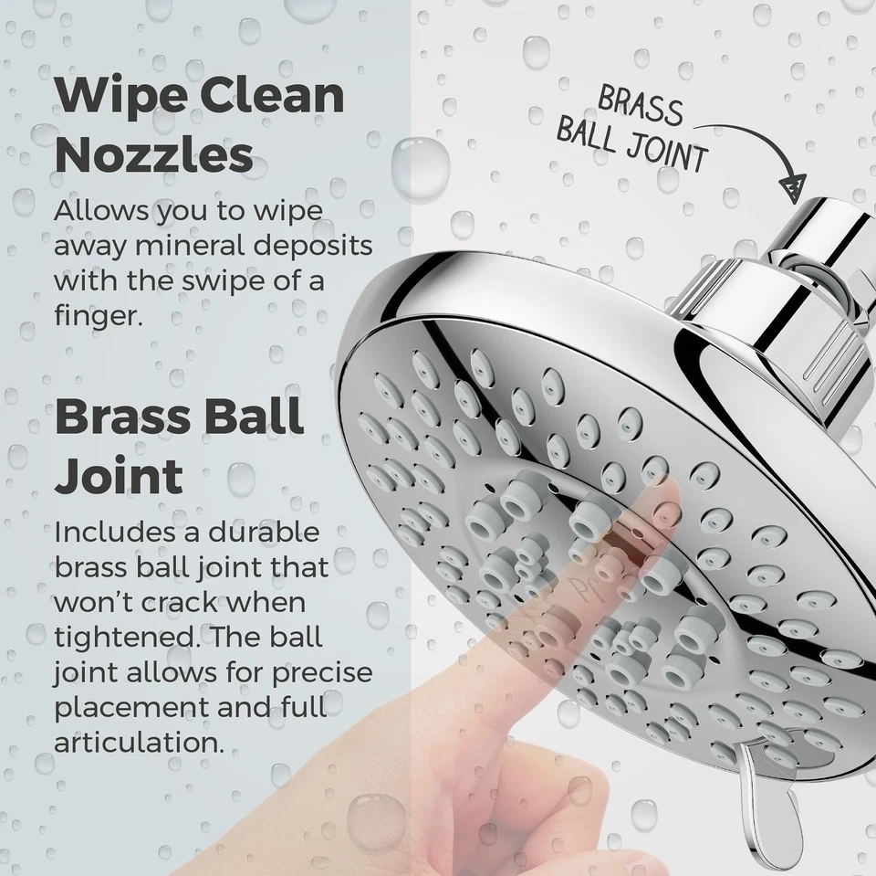 Universal Shower Head Shower Arm Not Included 5-Function 1.75 GPM Polished Ch... - Image 3 of 4