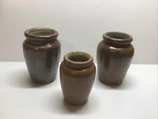Antique Lot Of 3 Stoneware Creamer Pots.