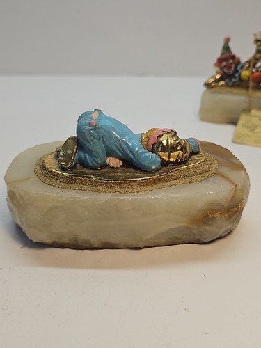 Ron Lee Clowns Lot Of 3 on Onyx Stone Gold Plated "Adorable Lara" Sleeping - Picture 10 of 15