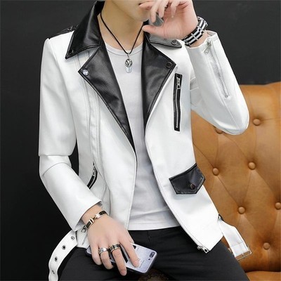 Mens Pu Leather Jacket Casual Coats Winter Warm Outdoor Coat