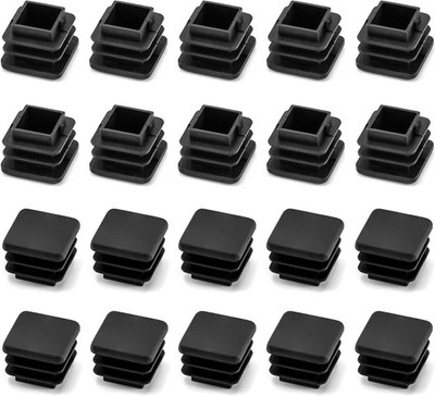 QWORK Quadratstopfen, 20 x 20 mm Vierkant Rohrstopfen, Kunststoffstopfen, 20 Stk
