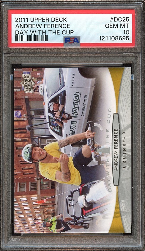 Andrew Ference #DC25 Hockey Cards 2011 Upper Deck Day With the Cup trading card — raw and PSA graded price guide