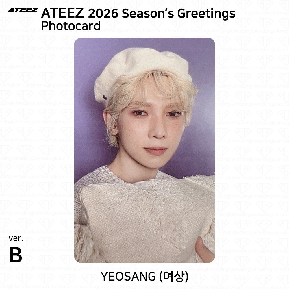 ON HAND] ATEEZ 2026 Season's Greetings Photocard ID Photo Postcard