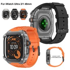 Shockproof Soft Silicone Band Strap Rugged Bumper Case For iWatch Ultra 2/1 49mm