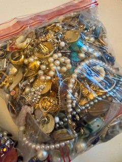 12 Lbs Mixed Jewelry Craft Scrap Junk Parts Broken Tangled Repairs Etc