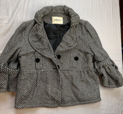 Massimo Dutti Black and Cream Patterned Jacket Size L