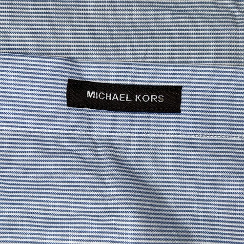 Michael Kors Mens XXL Blue Striped Tailored Fit Cotton Dress Shirt Long Sleeves - Picture 3 of 4