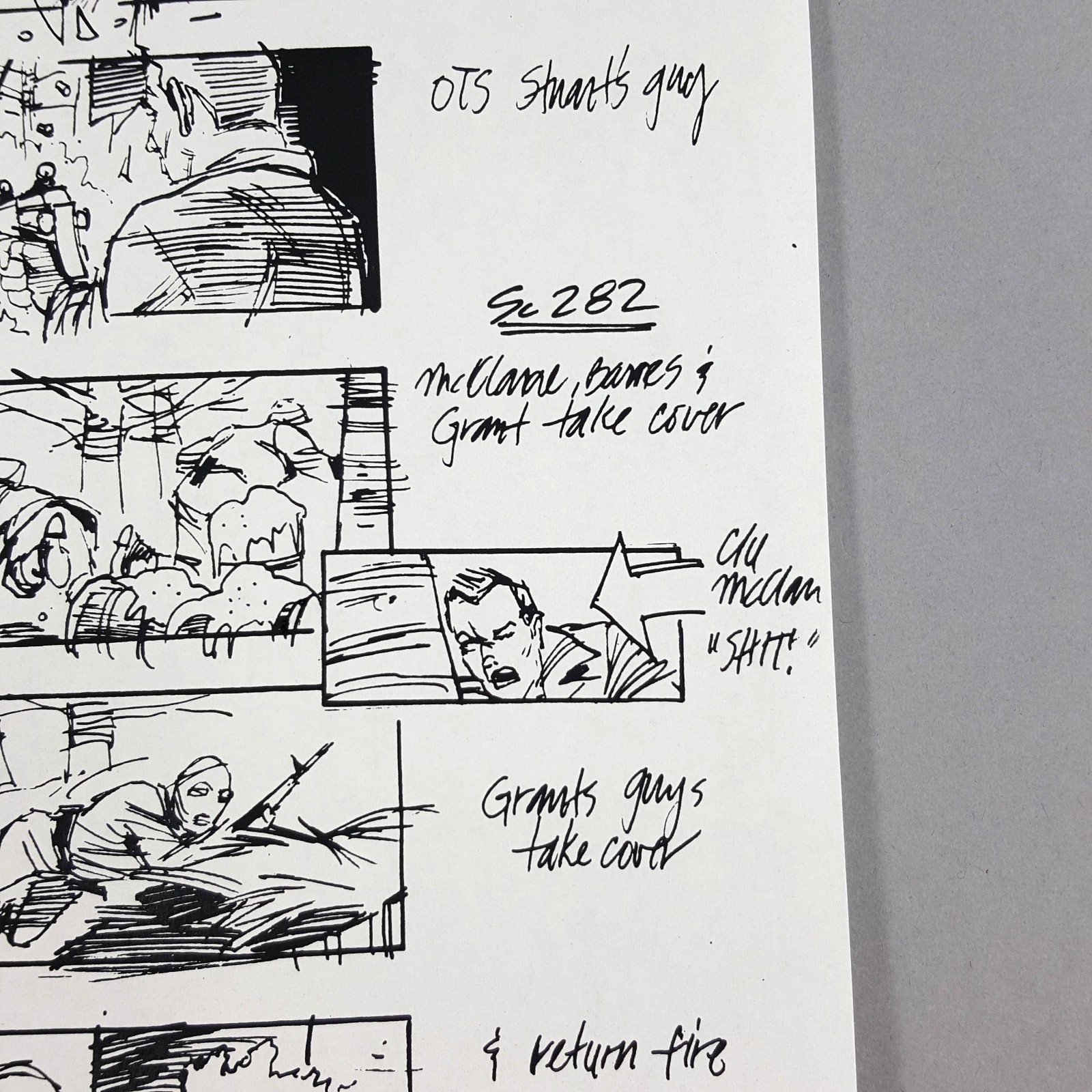 Image 6 of Die Hard 2 - Production Used Storyboard, Bruce Willis Church Shootout Prop 283-5