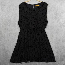 Alice + Olivia Dress Womens Medium Black Floral Velvet Sleevless Cocktail Lined