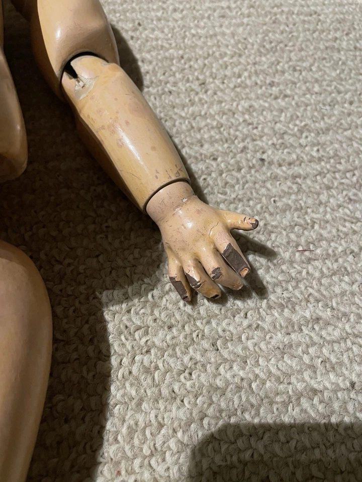 Rare poupée jumeau ancienne  À Restaurer Bois Ancienne Porcelaine - Photo 4/4