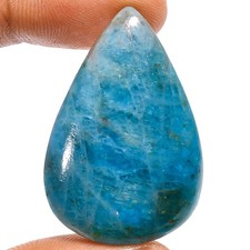Natural Neon Blue Apatite Pear Shape Cabochon Gemstone 55.5 Ct 36X24X6mm X-12426