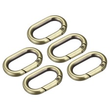 1.34" Spring Oval Ring Snap Clip Trigger for Bag Purse Keychain, 5Pcs Bronze