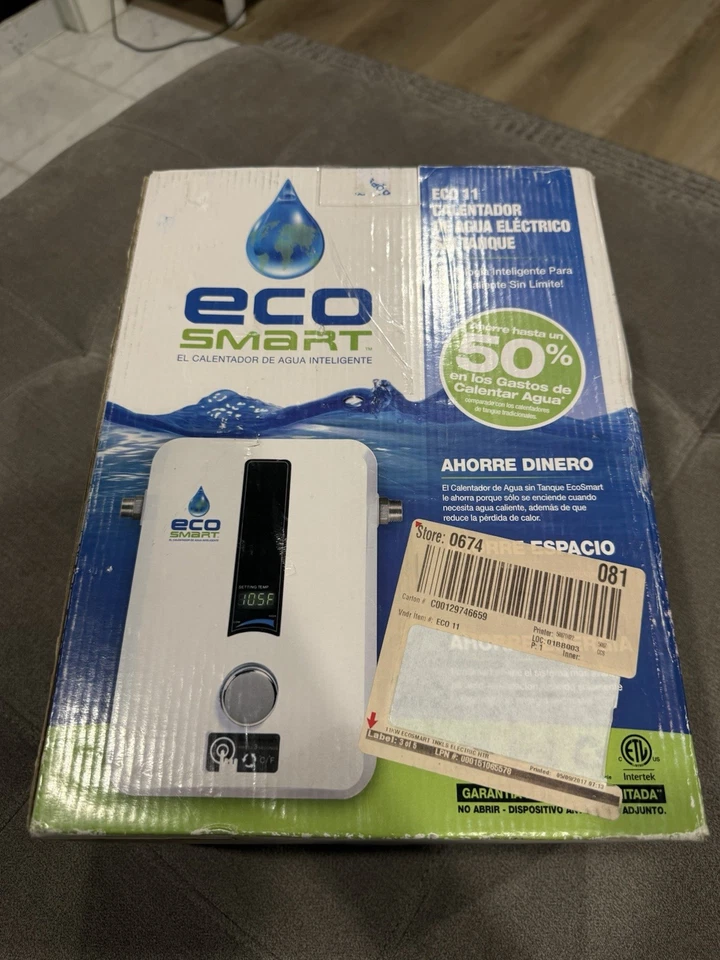 Calentador de agua eléctrico sin tanque ECOSMART ECO-11 NUEVO EN CAJA Ahorro-ENERGÍA $$ ESPACIO Foto 2 de 4