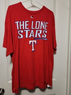 Shirt XXL Texas Rangers The Lone Stars Majestic baseball extra extra large red
