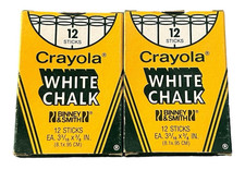 Vintage Crayola White Chalk Lot of 2 NOS Binney  Smith 12 Sticks 320 NEW