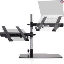 Pyle Portable Dual Laptop Stand  Standing Table Holder with Bracket
