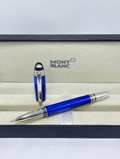 Montblanc Starwalker Roller Blue Body + Silver Clips Ballpoint Pen I Black Ink