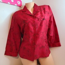 VTG Carole Little 100 Silk Flower Embroidered Blazer Jacket Size Sm